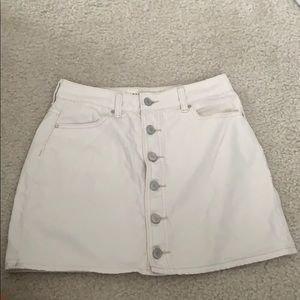 PACSUN Mini Button White Skirt